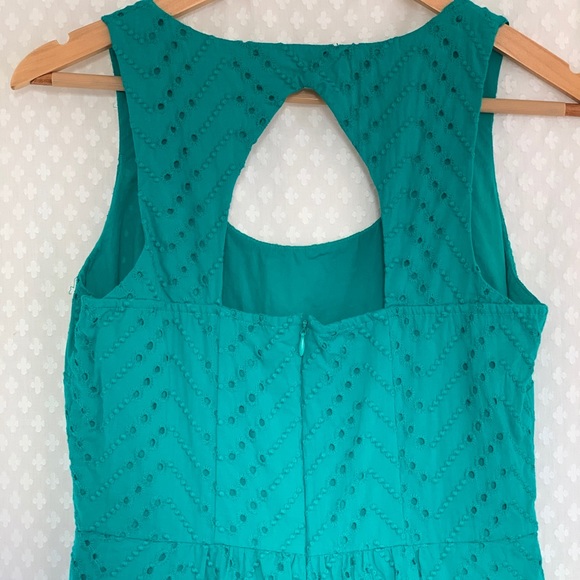 Turquoise LOFT Eyelet Dress - Picture 3 of 5